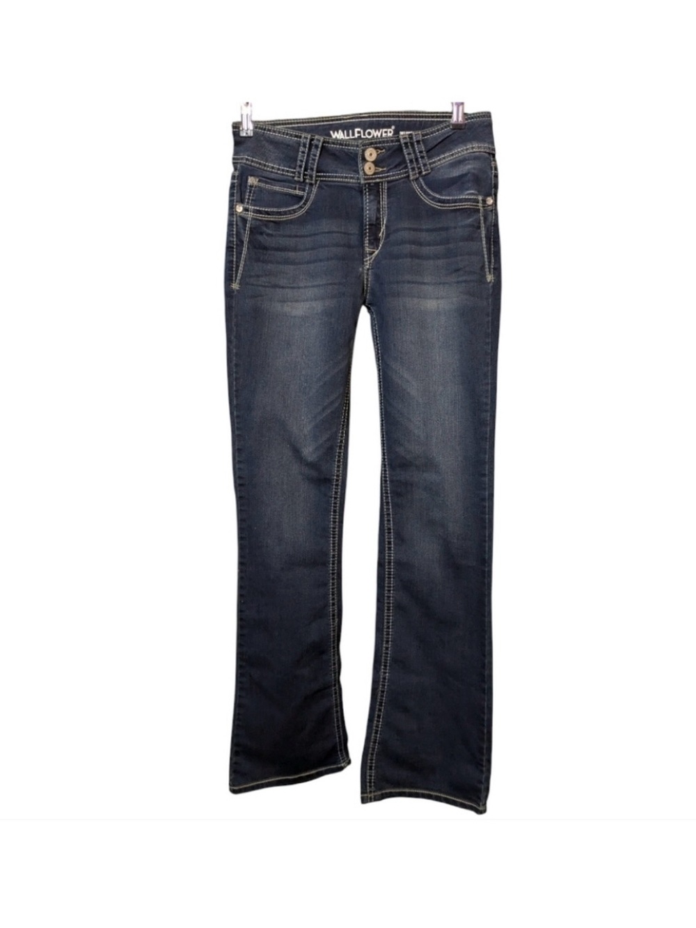 Wallflower Dark Blue Flare Jeans with Contrast Stitching